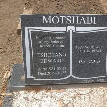 MOTSHABI Tshotang Edward 1981-2019