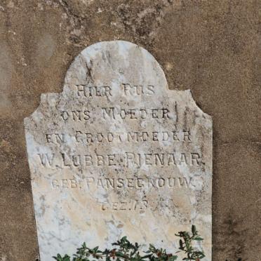 PIENAAR W., LUBBE nee PANSEGROUW