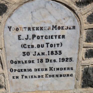 POTGIETER E.J. nee DU TOIT 1833-1925