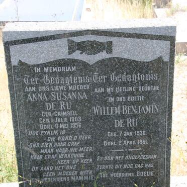 RU Anna Susanna, de nee GRIMSELL 1903-1956 :: RU Willem Benjamin, de 1936-1951