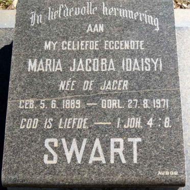 SWART Maria Jacoba nee DE JAGER 1889-1971