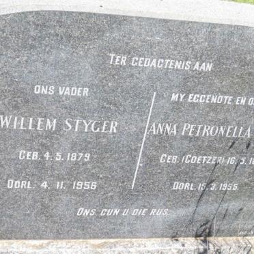 STYGER Willem 1879-1956 &amp; Anna Petronella COETZER 1889-1955