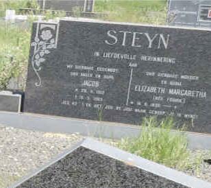 STEYN Jacob 1919-1983 &amp; Elizabeth Margaretha FOURIE 1930-