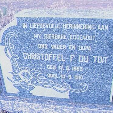 TOIT Christoffel F., du 1883-1961 &amp; Anna W.S. VAN ASWEGEN 1892-1964