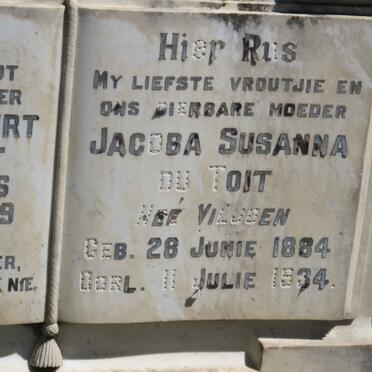 TOIT Jacobus Ockert Dirk, du 1876-1959 &amp; Jacoba Susanna VILJOEN 1884-1934