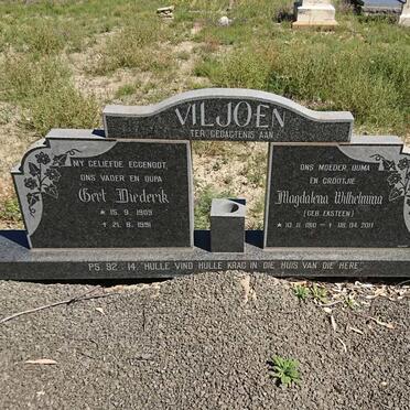 VILJOEN Gert Diederik 1909-1991 &amp; Magdalena Wilhelmina EKSTEEN 1910-2011