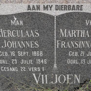 VILJOEN Herculaas Johannes 1868-1946 &amp; Martha Johanna Fransinna v.d. WALT 1871-1962