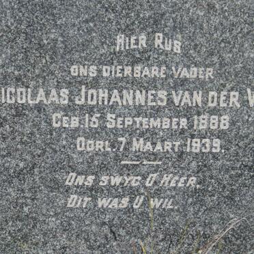 WALT Nicolaas Johannes, van der 1888-1939 