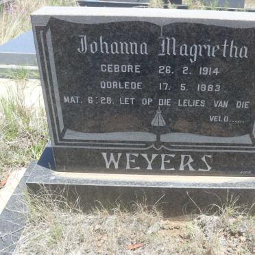 WEYERS Johanna Magrietha 1914-1983