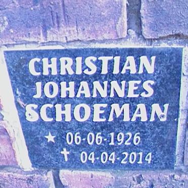 SCHOEMAN Christian Johannes 1926-2014