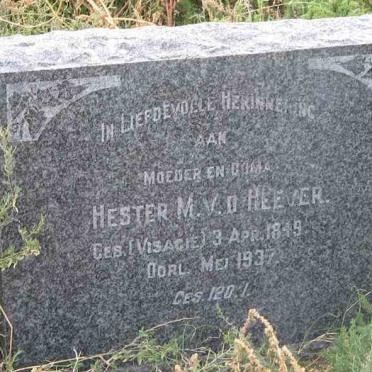 HEEVER Hester M., v.d nee VISAGIE 1849-1937