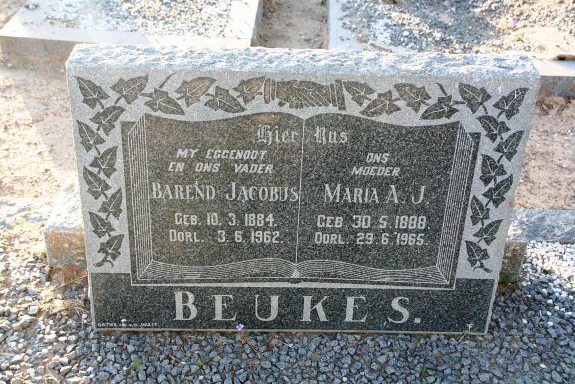 BEUKES Barend Jacobus 1884-1962 & Maria A.J. 1888-1965