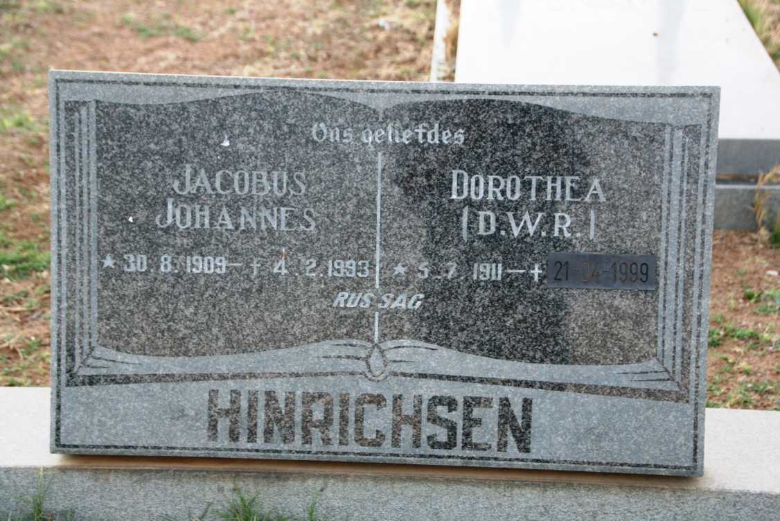 HINRICHSEN Jacobus Johannes 1909-1993 & D.W.R 1911-1919
