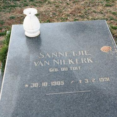NIEKERK Sannetjie, van nee DU TOIT 1905-1991