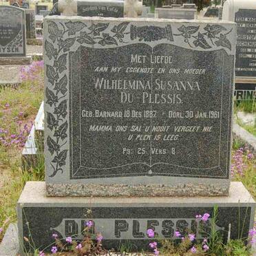 PLESSIS Wilhelmina Susanna, du nee BARNARD 1887-1961