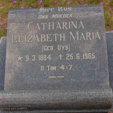 VILLIERS Catharina Elizabeth Maria, de nee UYS 1884-1965