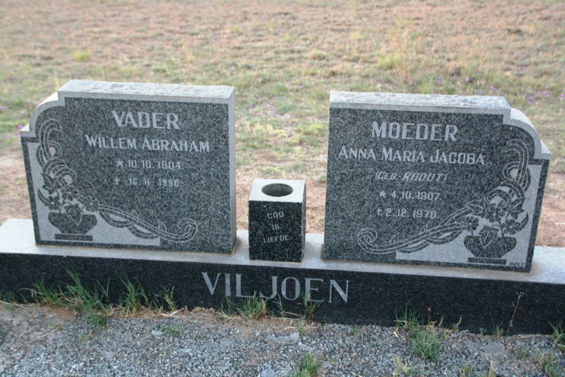 VILJOEN Willem Abraham 1904-1990 & Anna Maria Jacoba ROODT 1907-1976