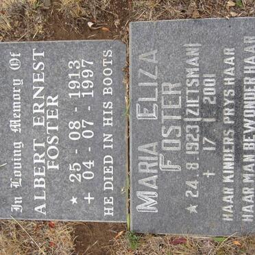 FOSTER Albert Ernest 1913-1997 &amp; Maria Eliza ZIETSMAN 1923-2001