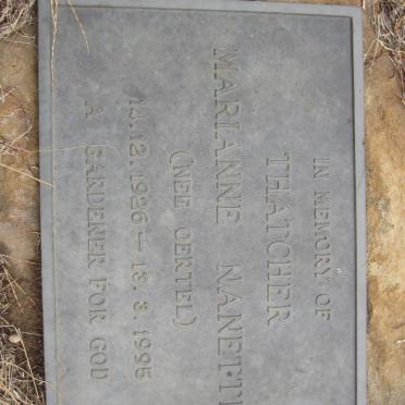 THATCHER Marianne Nanette nee OERTEL 1926-1995