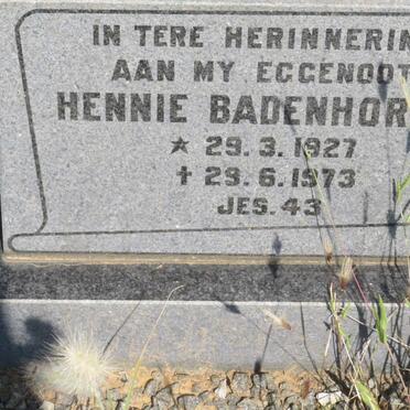 BADENHORST Hennie 1927-1973