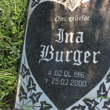 BURGER Ina 1916-2000