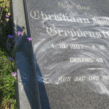 GREYVENSTYN Christiaan Hosea 1907-1981