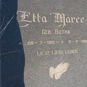 MAREE Etta nee BOTHA 1915-1986