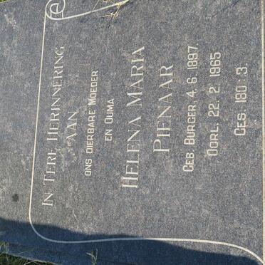PIENAAR Helena Maria nee BURGER 1897-1965