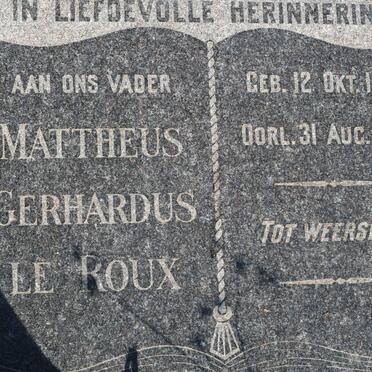 ROUX Mattheus Gerhardus, le 1858-1948
