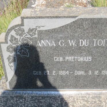 TOIT Anna C.W., du nee PRETORIUS 1884-1963