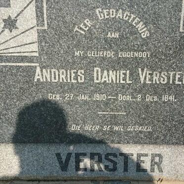 VERSTER Andries Daniel 1910-1941