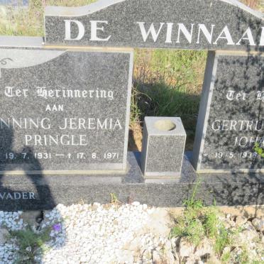 WINNAAR Henning Jeremia Pringle, de 1931-1971 &amp; Gertruida Anna Johanna 1936-