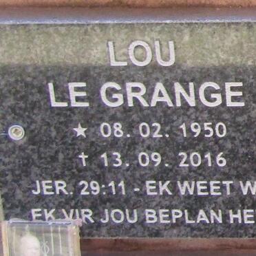 GRANGE Lou, le 1950-2016