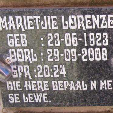 LORENZEN Marietjie 1923-2008
