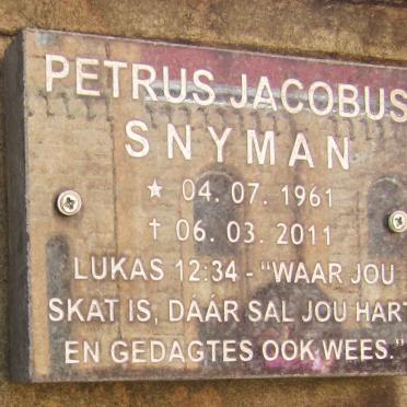 SNYMAN Petrus Jacobus 1961-2011