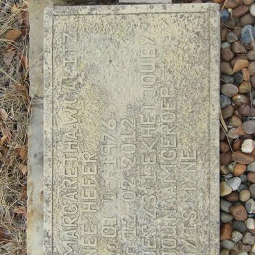 CALITZ Margaretha W. nee HEFER 1976-2012