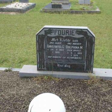 FOURIE Christoffel G. 1884-1955 &amp; Dolphina M. BRITZ 1889-1974