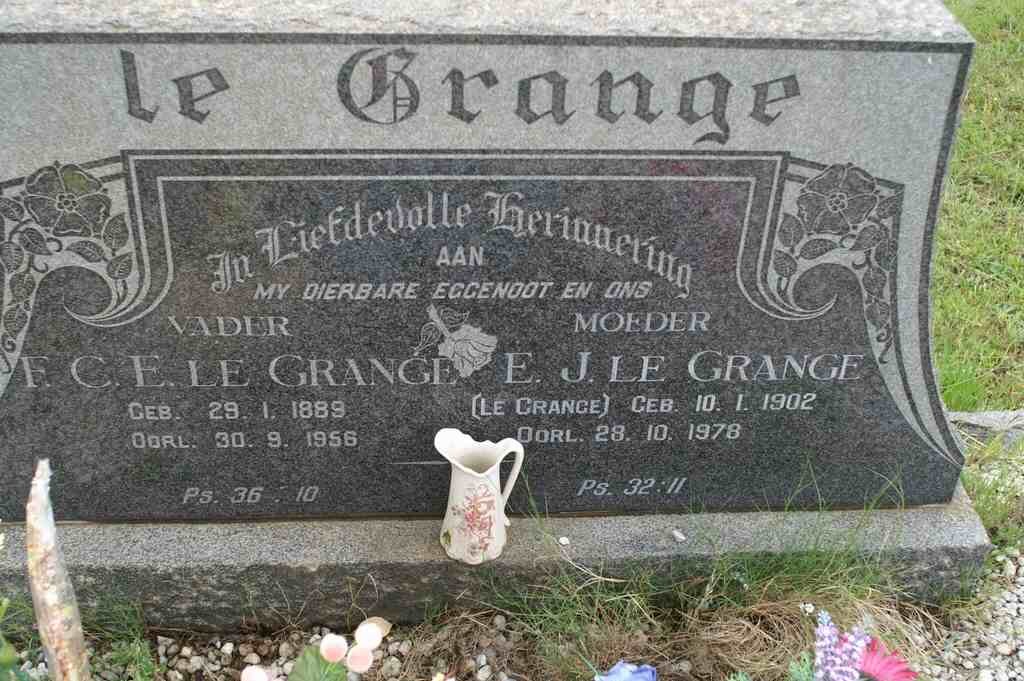 GRANGE F.C.E., le 1889-1956 &amp; E.J. LE GRANGE 1902-1978