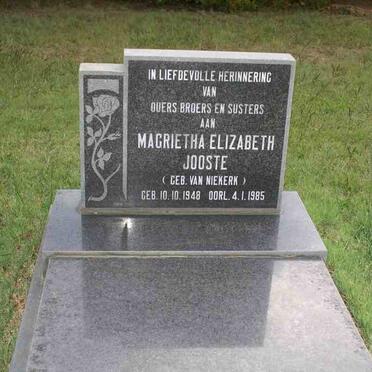 JOOSTE Magrietha Elizabeth nee VAN NIEKERK 1948-1985