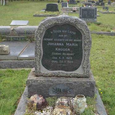 KRUGER Johanna Maria nee HELMAND 1923-1954