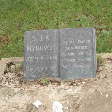 MYBURGH S.J.A. nee MOOLMAN 1905-19?4