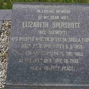 SPERSHOTT Elizabeth nee SLEMENT 1887-1959