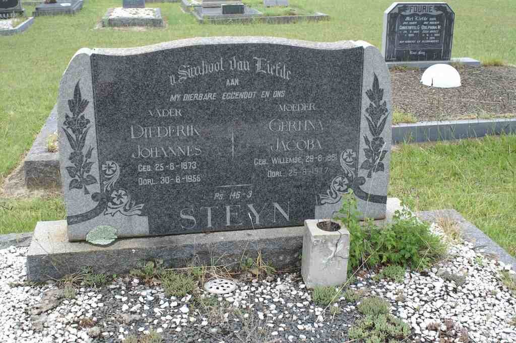 STEYN Diederik Johannes 1873-1955 &amp; Gertina Jacoba WILLEMSE 1881-1977