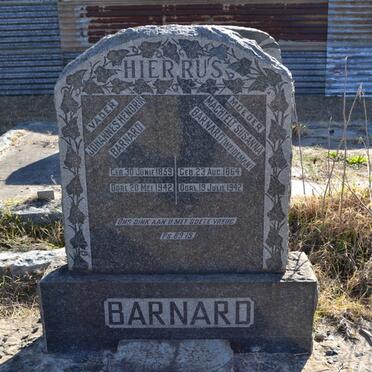 BARNARD Johannes Hendrik 1859-1942 &amp; Machtelt Susanna WEIDEMAN 1864-1942