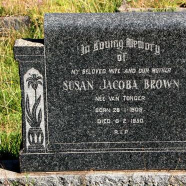 BROWN Susan Jacoba nee VAN TONDER 1905-1950