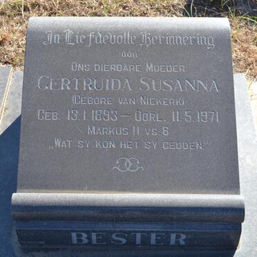 BESTER Gertruida Susanna nee VAN NIEKERK 1893-1971