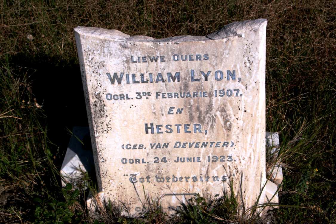 LYON William -1907 & Hester VAN DEVENTER -1923