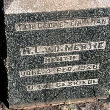 MERWE H.L., v.d. -1926