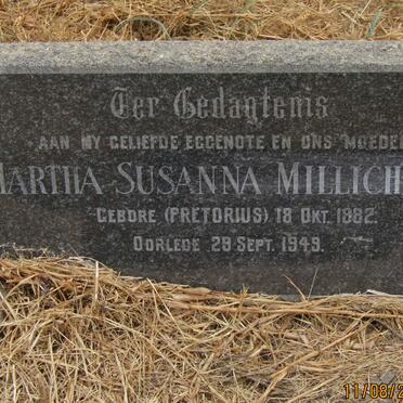 MILLICHAMP Martha Susanna nee PRETORIUS 1882-1949