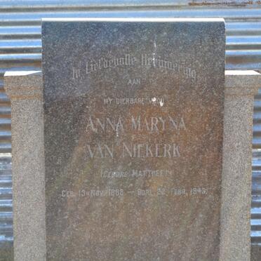NIEKERK Anna Maryna, van nee MATTHEE 18??-1943
